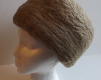 100% Needle Felted Dyed Sable-Colored Wool Hat Modified Cossack style. All occasion Ladies Hat