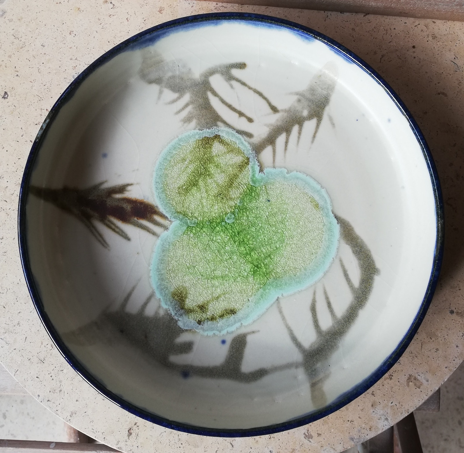 Creamy Glazed, Glass Melt, Ceramic Serving Dish Etsy