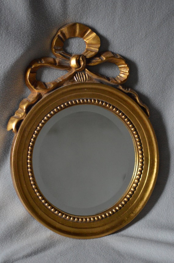 Round French Vintage Gold Mirror Chic Authentic Antique Round French Vintage Gold Mirror Chic