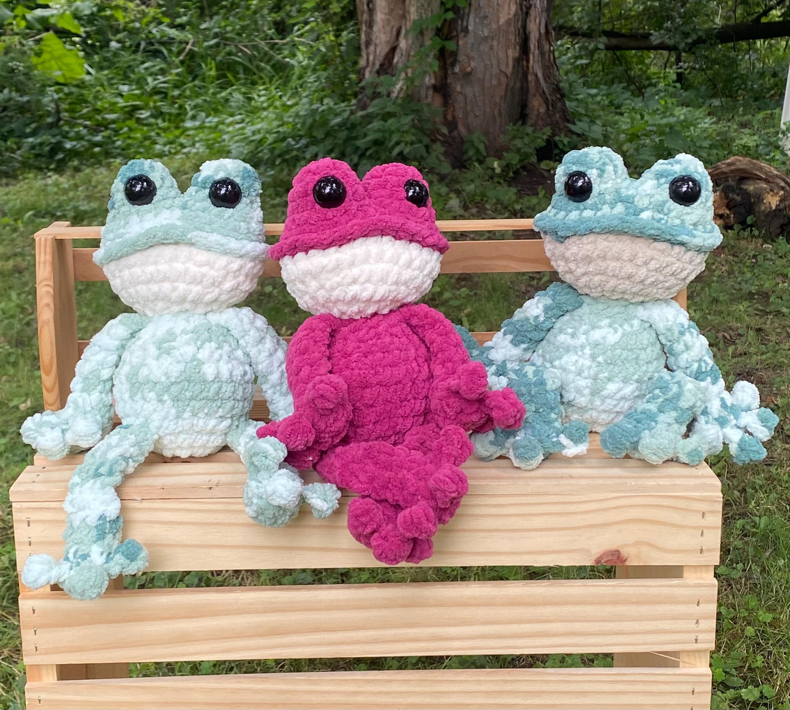 Handmade Crochet Frog Soft Whimsical Woodland Animal, Cute Frog Amigurumi, Handmade Gift Emotional Support Buddy, Plush Stuffed Animal Toy