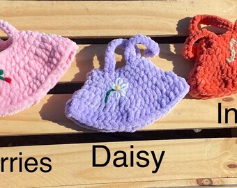 Personalized Bunny Dress Handmade Crocheted Stuffed Animal Accessory, Clothes For Long Ear Bunny Rabbit, Gift Girl, BUNNY SOLD SEPERATELY