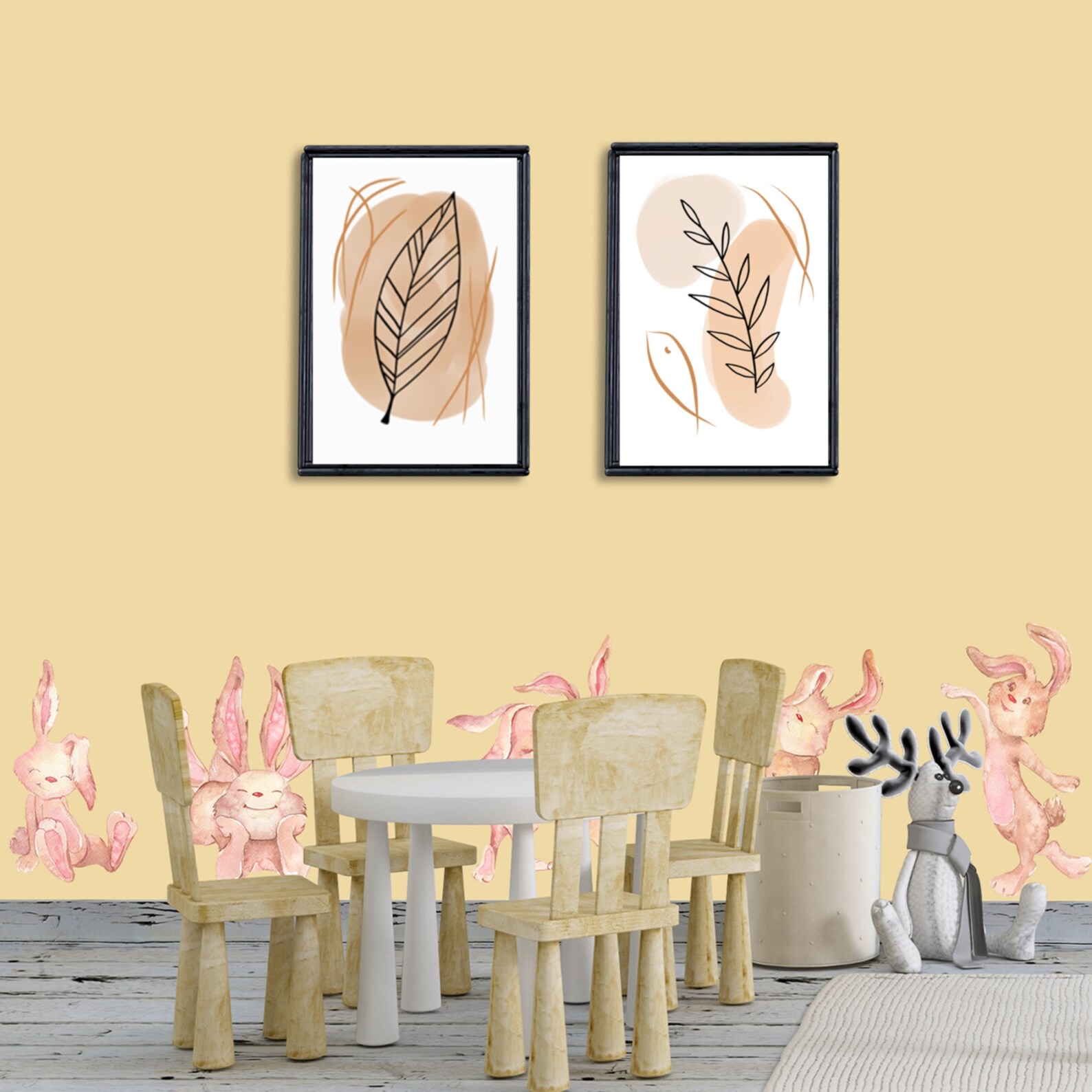 2 Piece Wall Art Downloadable Abstract Art Living Room Wall Etsy