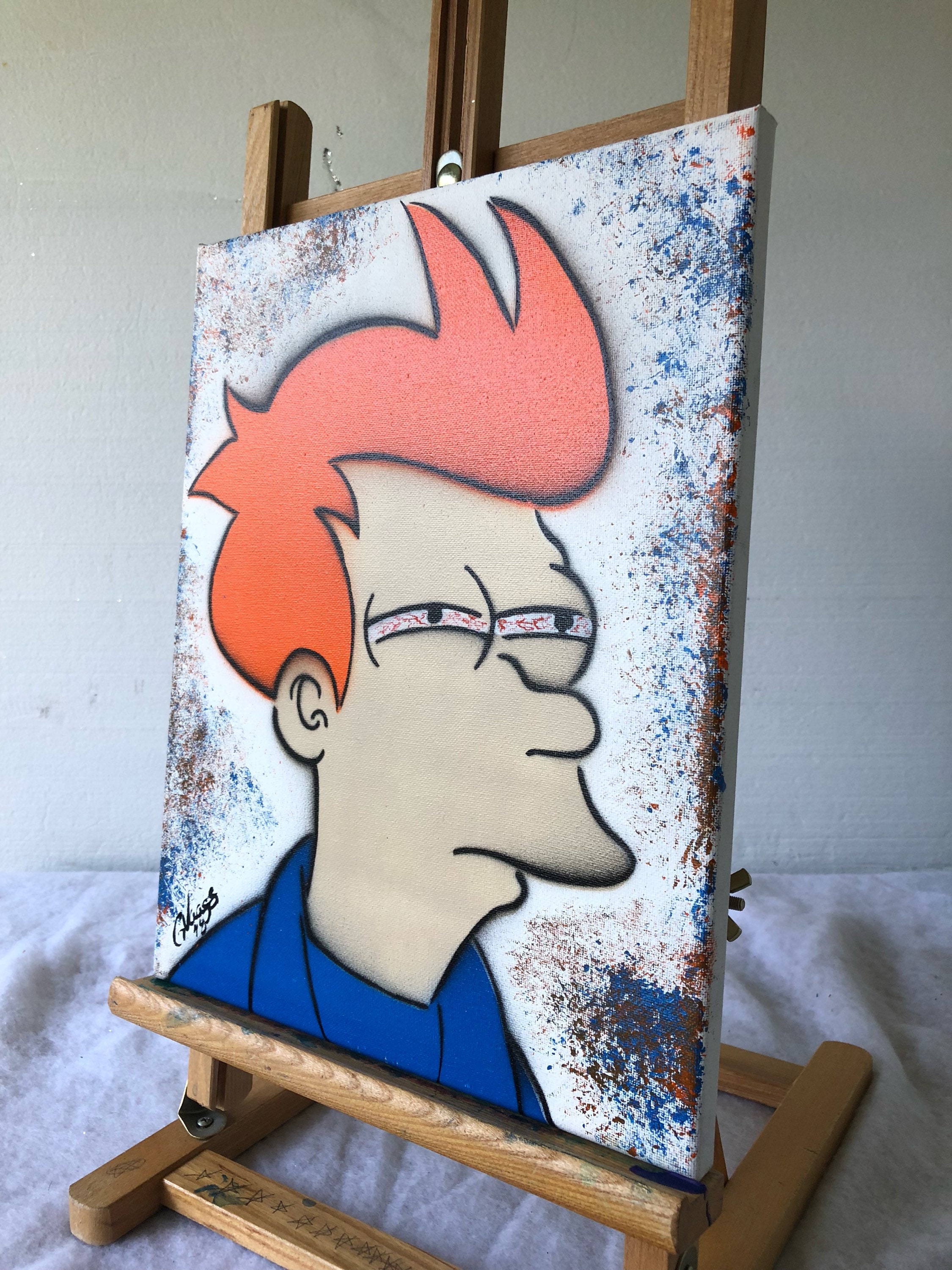 Futurama Red Eye Fry Spray Painting Etsy