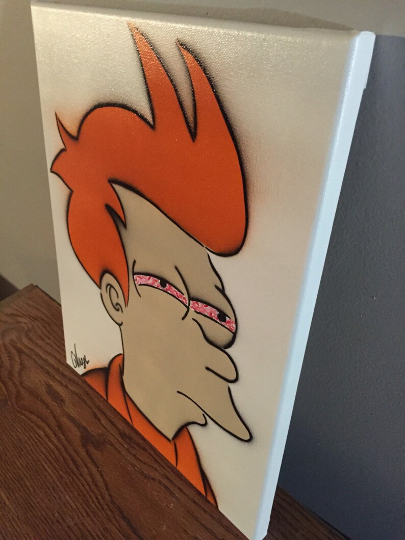 Futurama Red Eye Fry Spray Painting Etsy