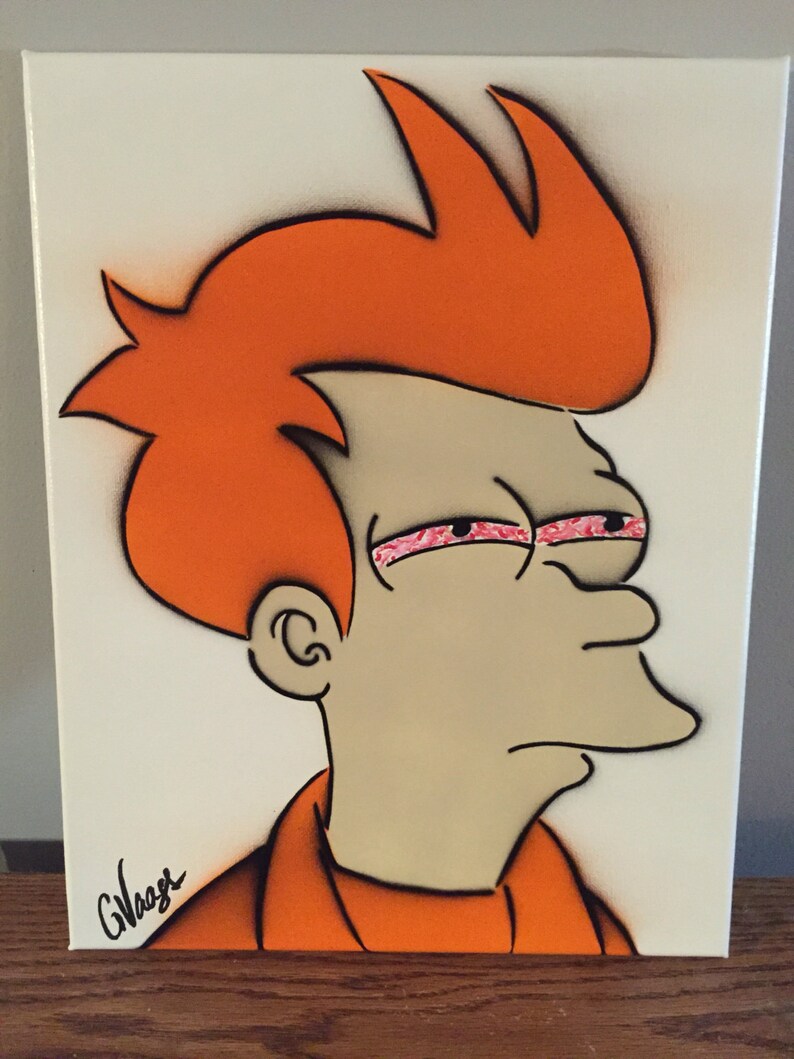 Futurama Red Eye Fry Spray Painting Etsy