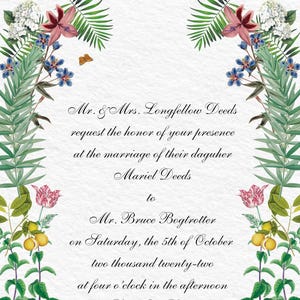 Invitation Template Bundle | Digital Download | Floral Collage | Customizable | Palm Beach Chic | Floral Invite Suite
