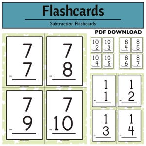 Subtraction Flashcards