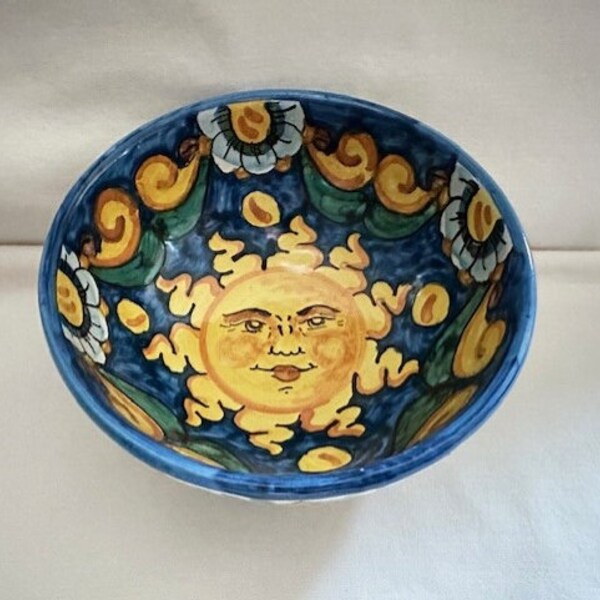 Vintage Taormina Italy Hand Painted Pottery Bowl