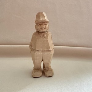 Vintage Miniature Hand Carved Wood Folk Art Figurine