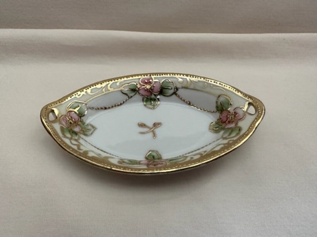 Vintage Hand Painted Nippon Porcelain Trinket Dish Etsy