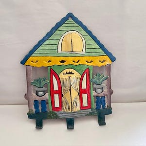 Vintage Haitian Painted Metal Art Wall Hanging