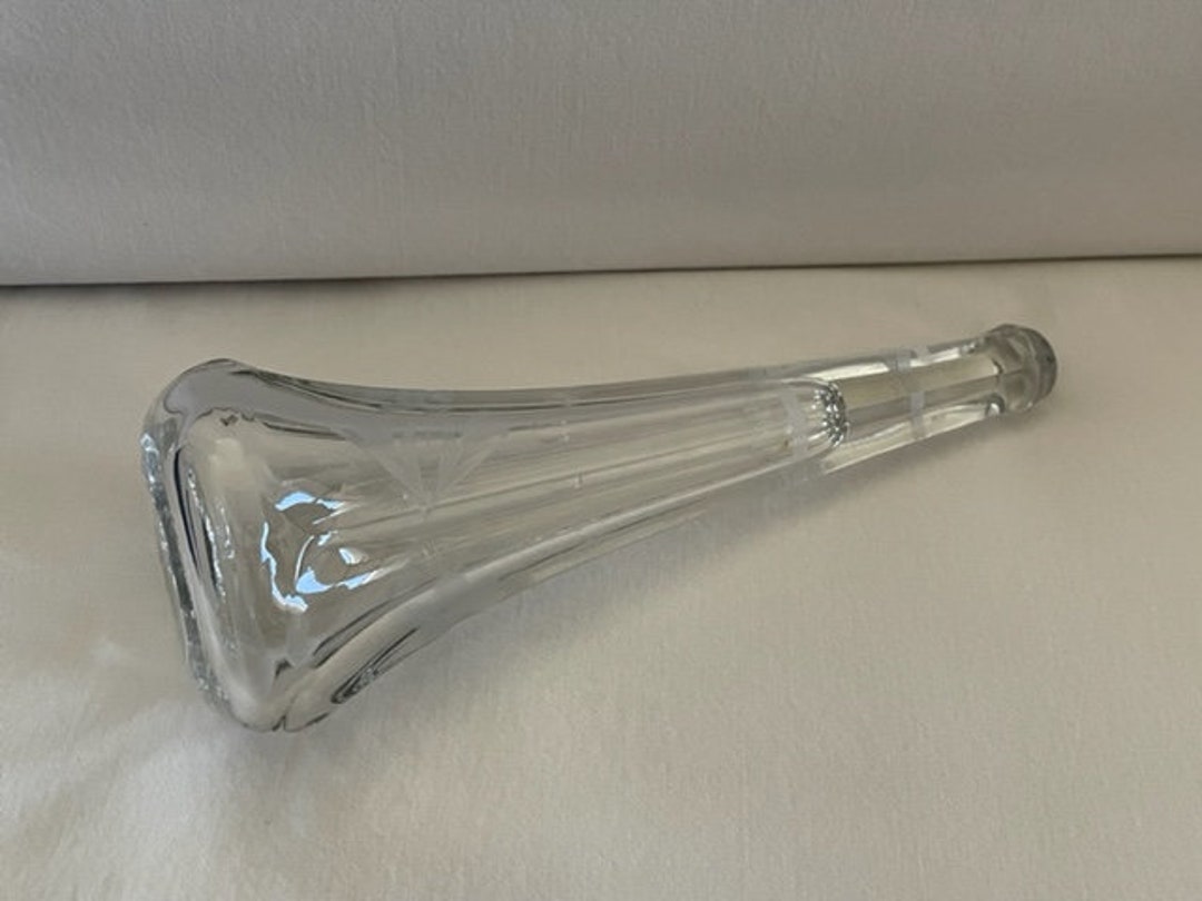 Vintage Etched Glass Automobile Vase Etsy