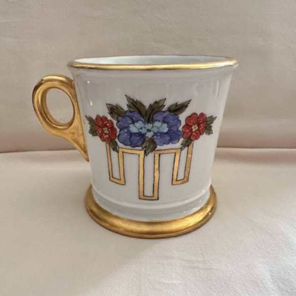 Antique Limoges Porcelain Hand Painted Shaving Mug