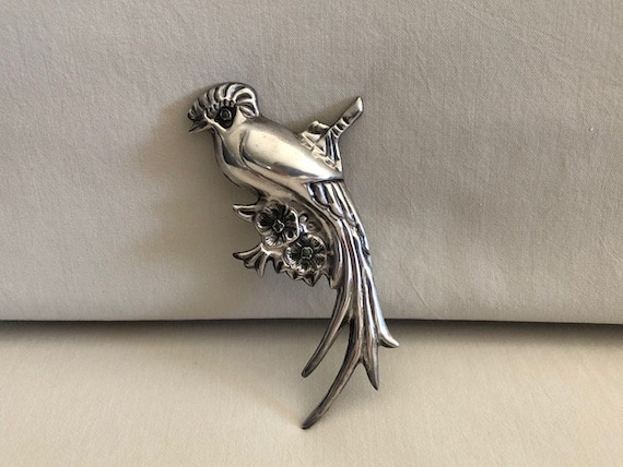 Silver mexican bird brooch - Gem
