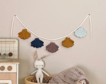 Seashell Garland Wall hanging - Patrón de costura de descarga instantánea, bricolaje, decoración de la pared, habitación de los niños, guardería