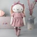 Bunny with Dress - Instant Download Sewing Pattern. DIY toy soft, cuddly rag doll in organic linen or cotton.