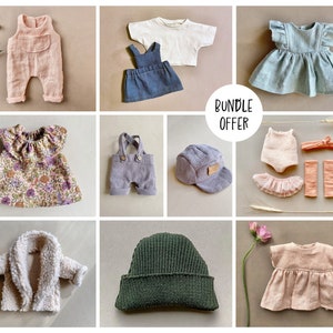 Big Wardrobe Bundle - Instant Download Sewing Pattern, DIY soft toy doll in organic linen or cotton.