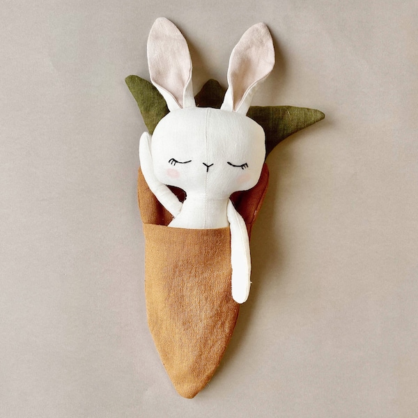 Patron de pochette facile avec lapin de Pâques avec carottes - téléchargement immédiat