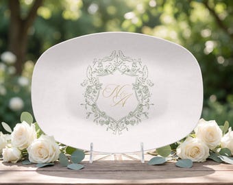 Custom Wedding Gift: Platter with Couples Initials