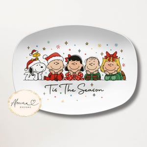Assiette de Noël Charlie Brown et ses amis : « C'est la saison »
