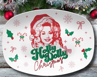 Holly Dolly Christmas Serving Platter