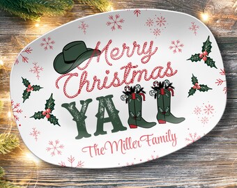 Merry Christmas Y'all Holiday Serving Platter