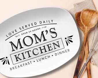 Mom's Kitchen Serving Platter: Farmhouse Style, Breakfast Lunch Dinner