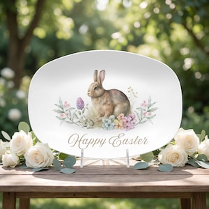 Happy Easter Hosting Platter: Easter Bunny Serving Tray