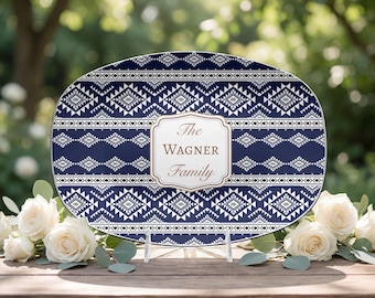 Personalized Wedding & Housewarming Gift: Aztec Platter with Custom Family Name