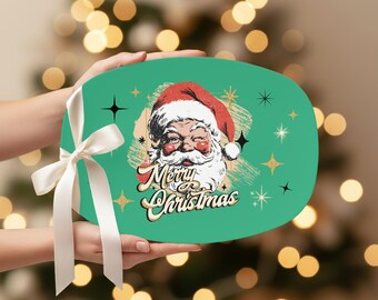 Retro Santa Christmas Platter: "Merry Christmas"