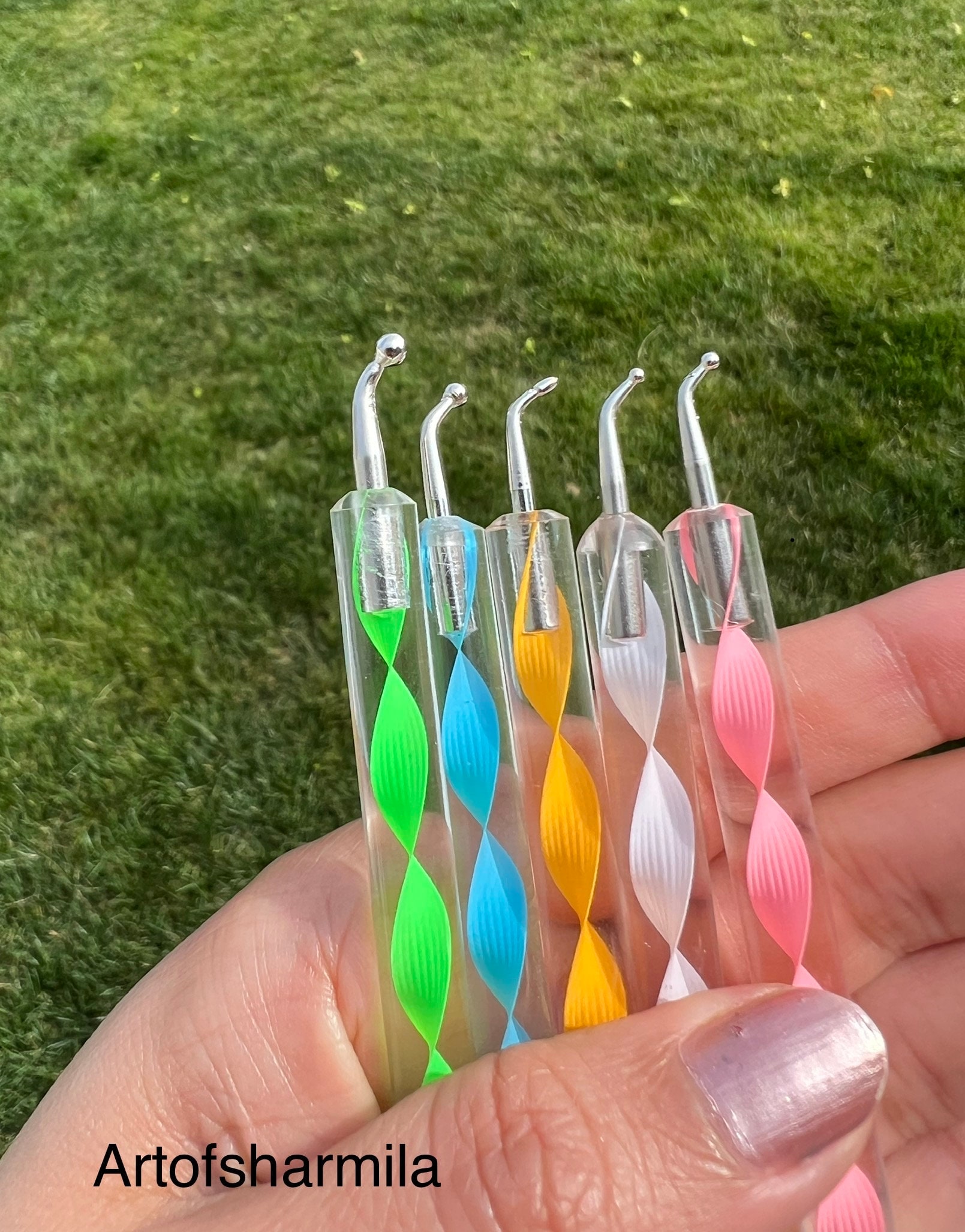 Curved Dotting Tools for Dot Mandalas, Set of 5,dotting Tools, Bent