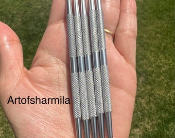 Curved steel dotting tools for dot mandalas, set of 5,dotting tools, bent dotting tools,curved dotting tools,dotting tools,nail stylus.