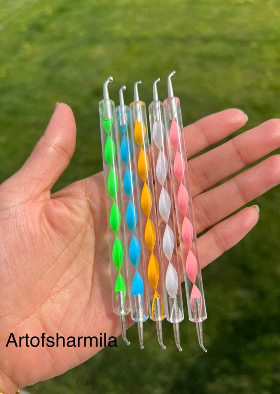 Curved dotting tools for dot mandalas, set of 5,dotting tools, bent dotting tools