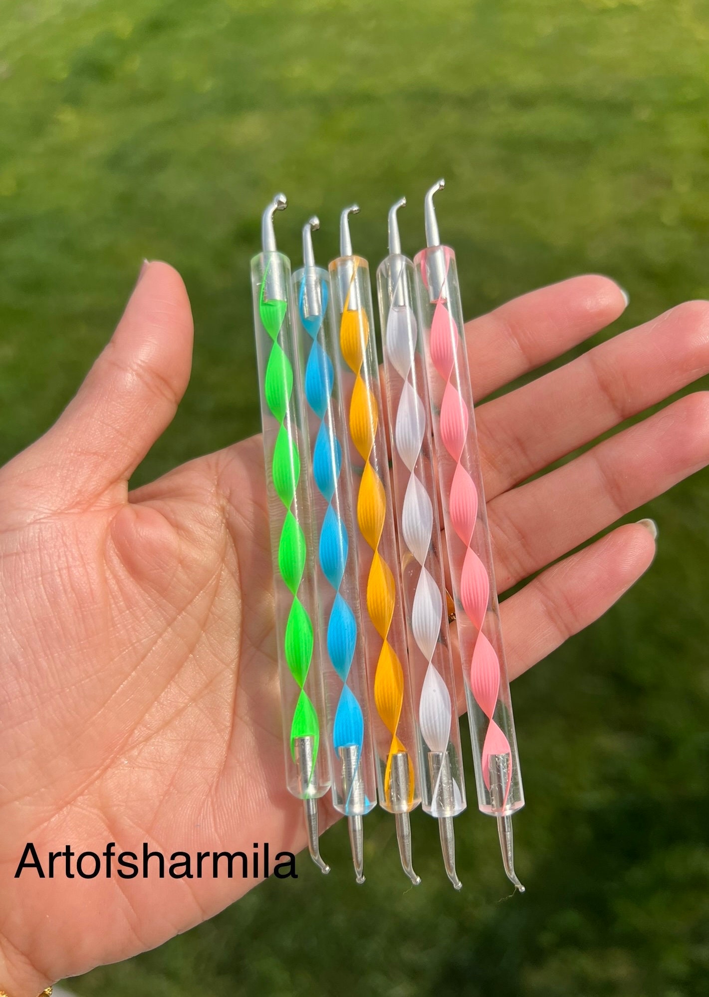 Curved Dotting Tools for Dot Mandalas, Set of 5,dotting Tools, Bent