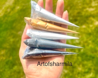 Acrylic paint filled cones for dot mandala & henna,paint filled cones, dotting tools,for boarder color cones,