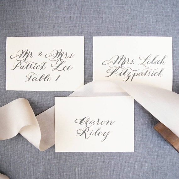 Custom Place Cards Handwritten Calligraphy Place Cards