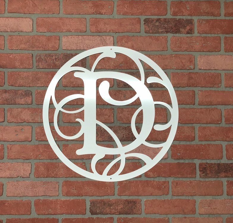 Weatherproof Monogram House Sign Monogrammed Wreath 1