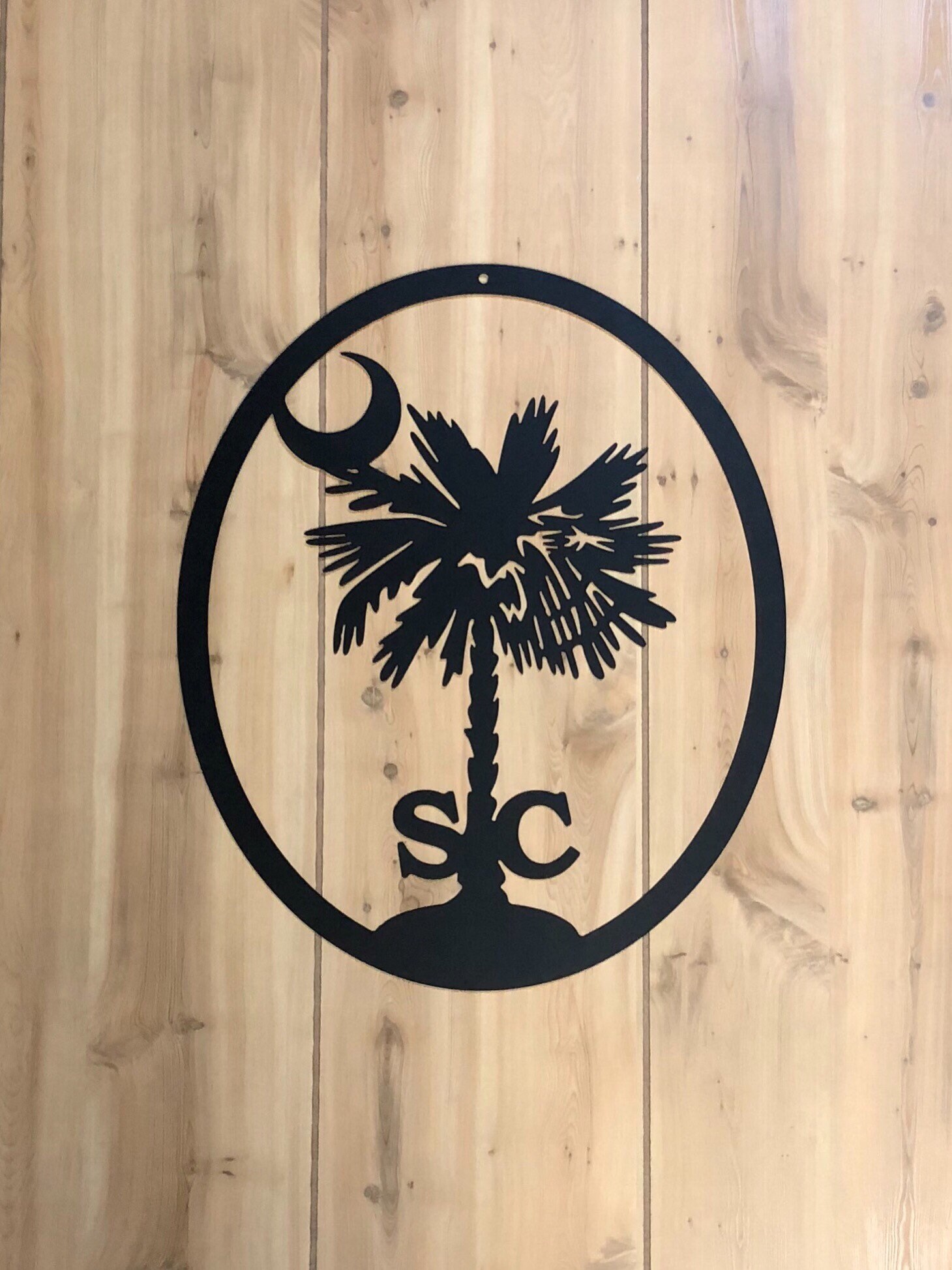 Weatherproof Palmetto Tree House Sign Monogram Wreath Door