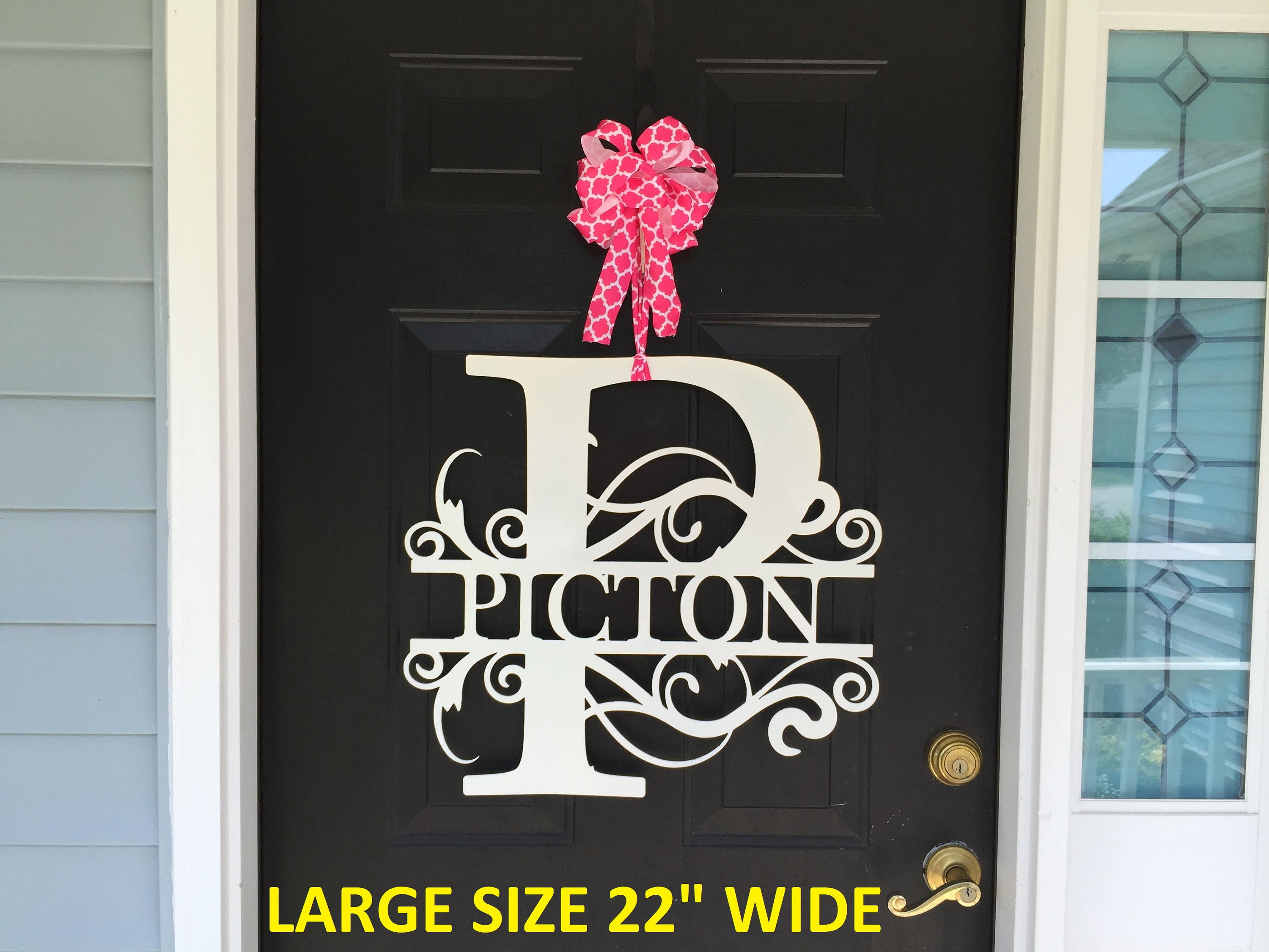 22 Wide Large Monogram Wreath Front Door Wreath