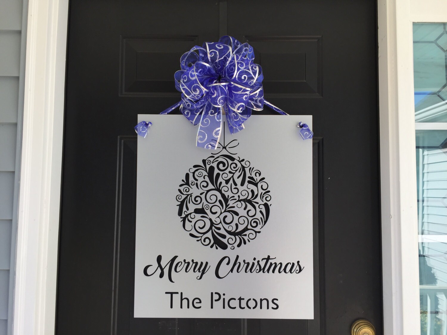Weatherproof Christmas Monogram Wreath Front Door