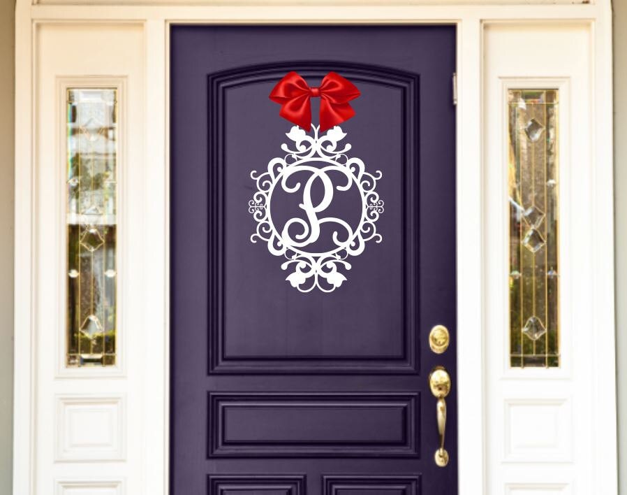 Weatherproof Monogram House Sign Monogrammed Wreath 1
