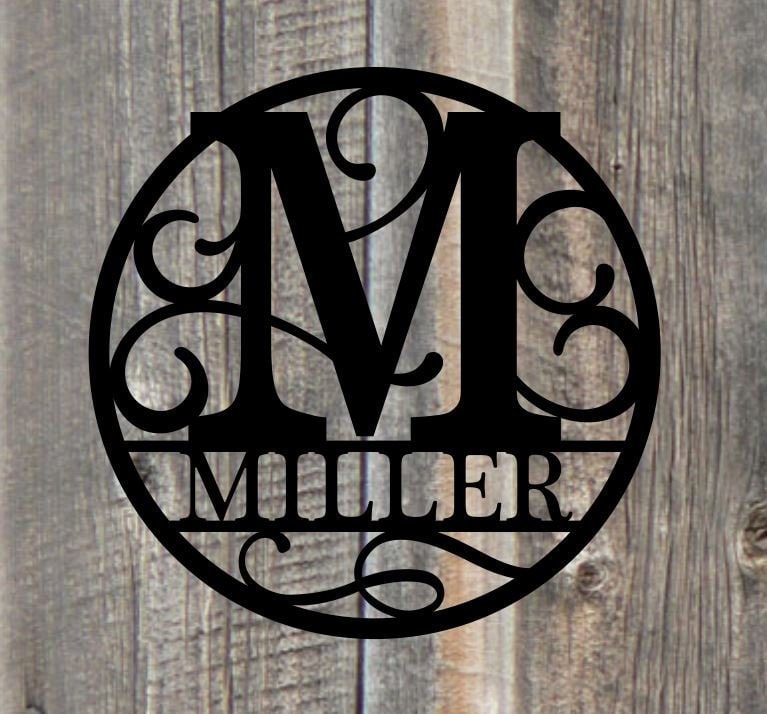 Weatherproof Custom Circle Monogram House Sign Monogrammed 1
