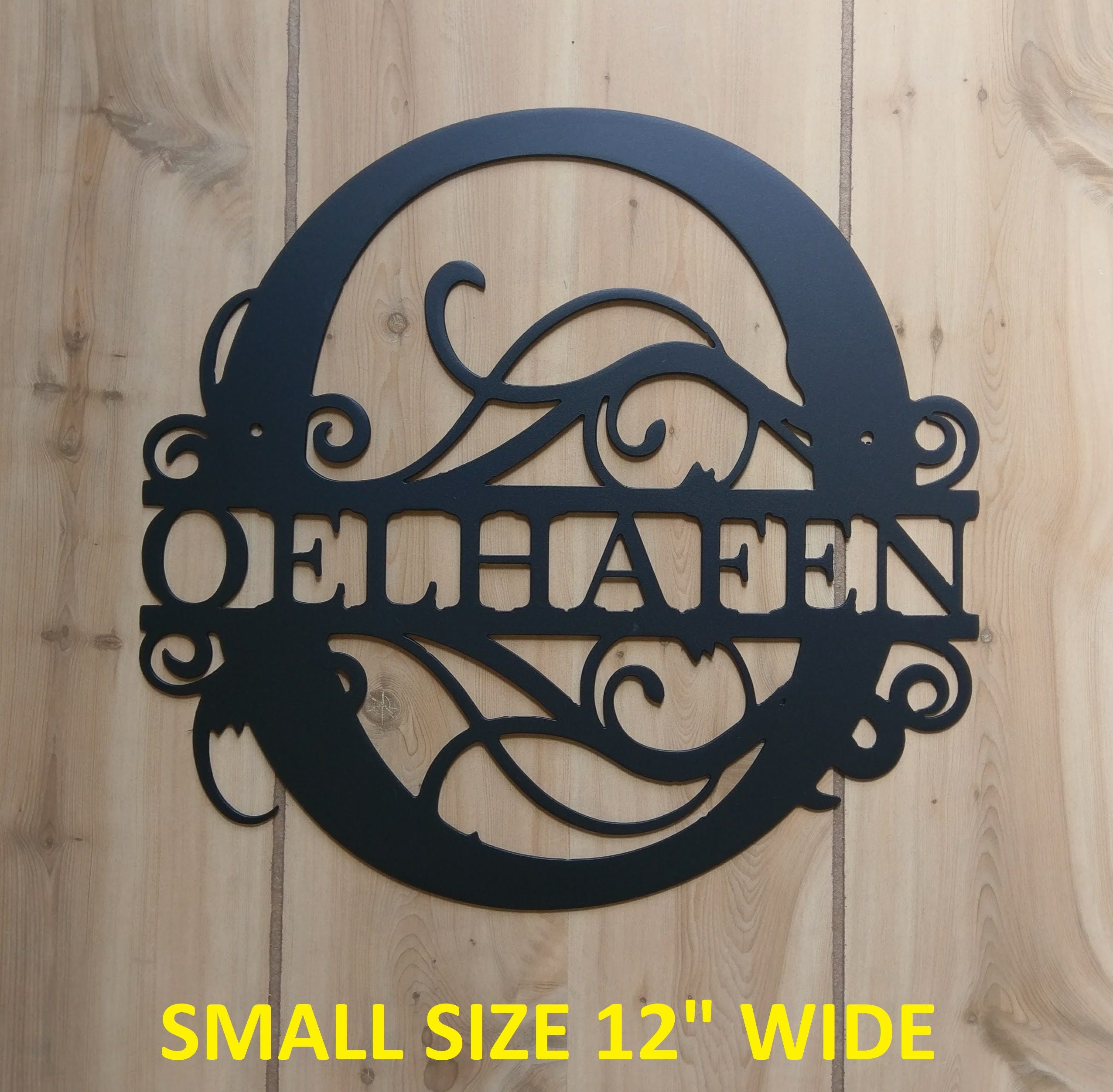 12 Wide Small Weatherproof Monogram House Sign