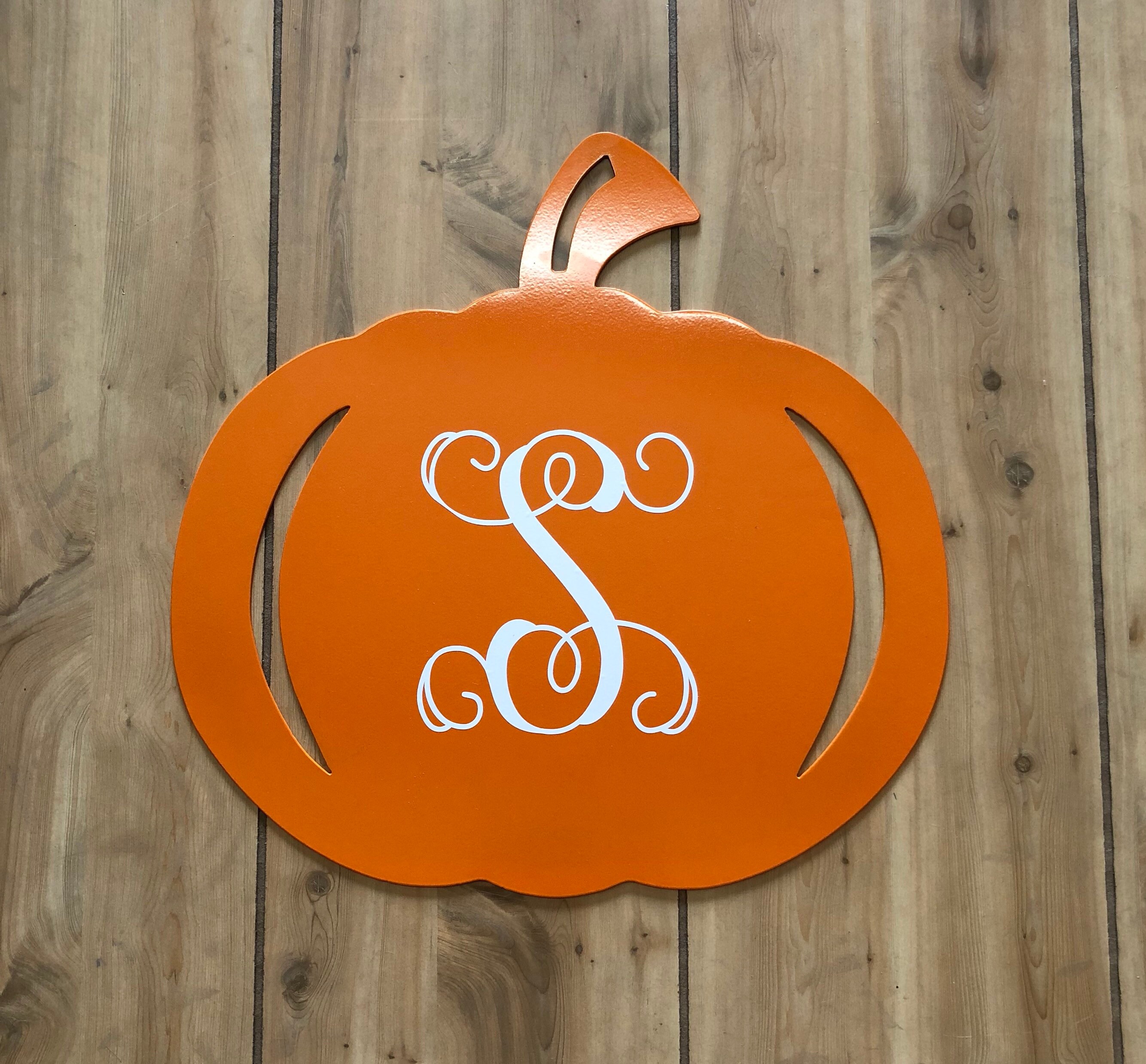 Weatherproof Fall Pumpkin Monogram House Sign Monogrammed