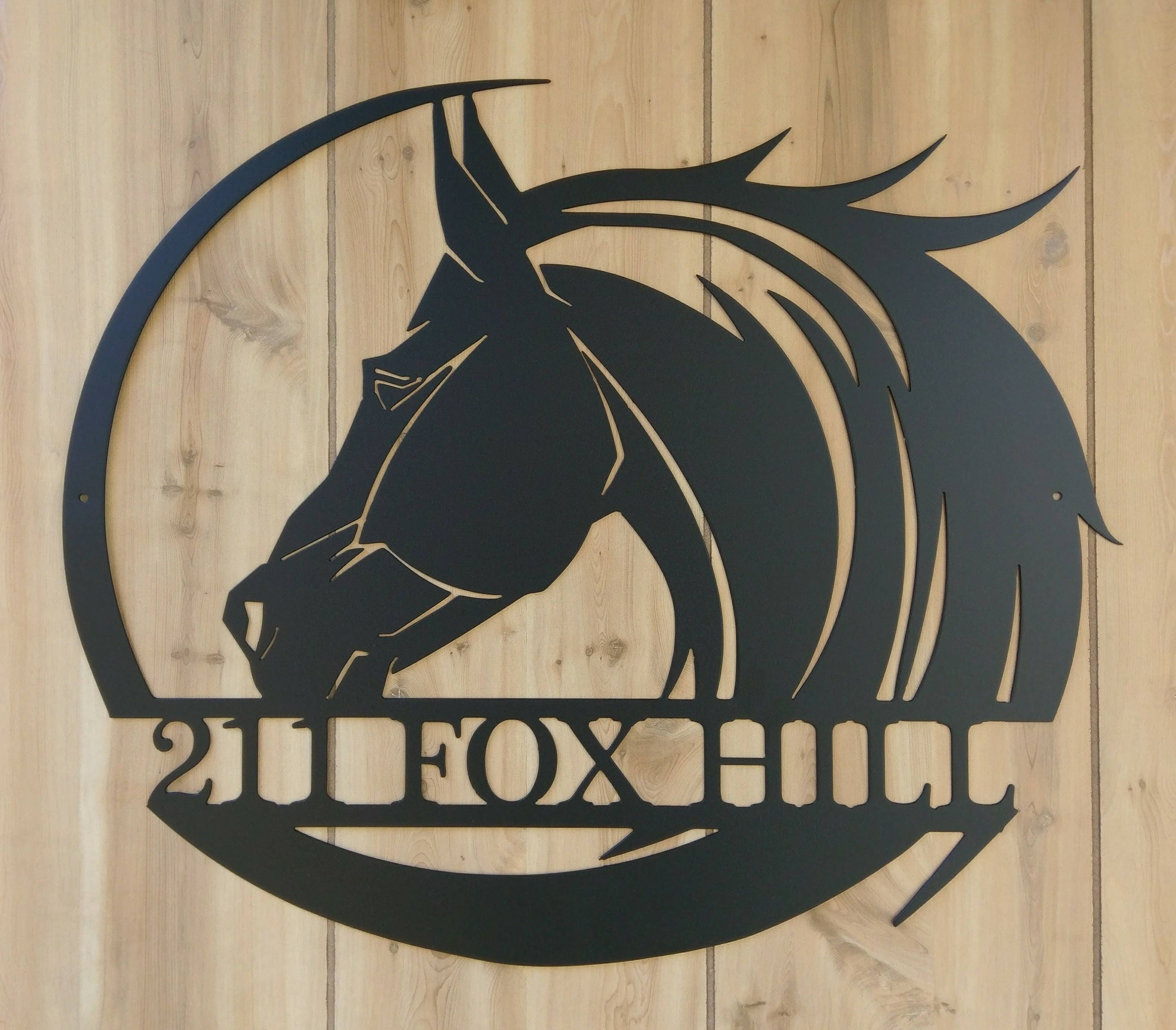 Horse Monogram Sign Name Address Sign Personalized