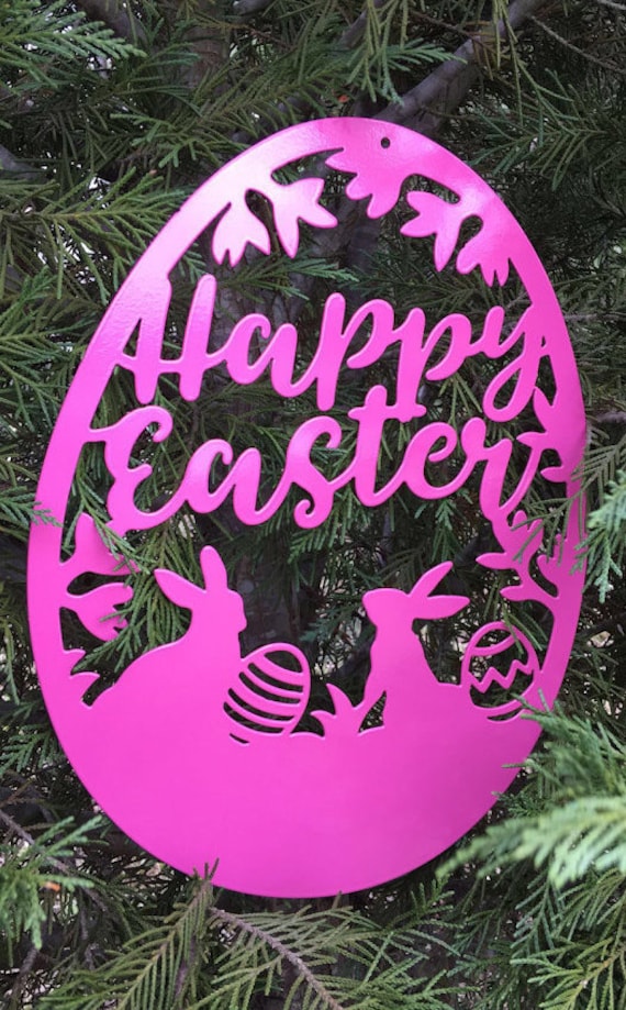 Weatherproof Happy Easter Egg Monogram House Sign