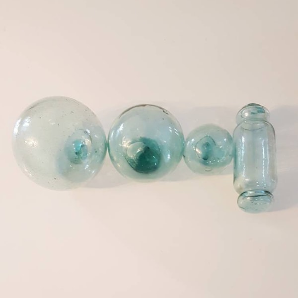 Glass Floats,  Vintage Japanese Fishing Floats. Sea Glass Balls. Sea Glass Floats, Glass Beach Decor, Mix & Match