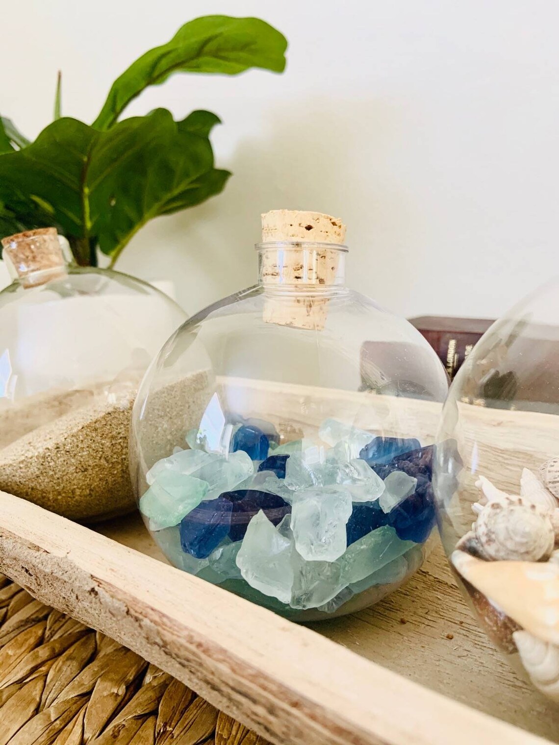 Coastal Vase Fillers Sea Glass Balls Beach Table Decor Bowl Etsy