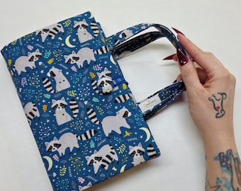 Racoon Fabric Book Cover: Reusable, Washable, Eco-Friendly Gift, Trash Panda