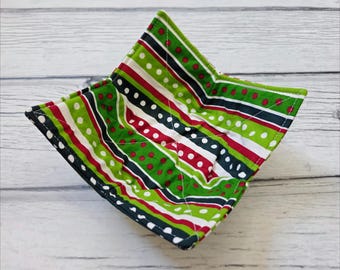 Christmas Microwave Bowl Cozy: Insulated Cotton Hot Pad